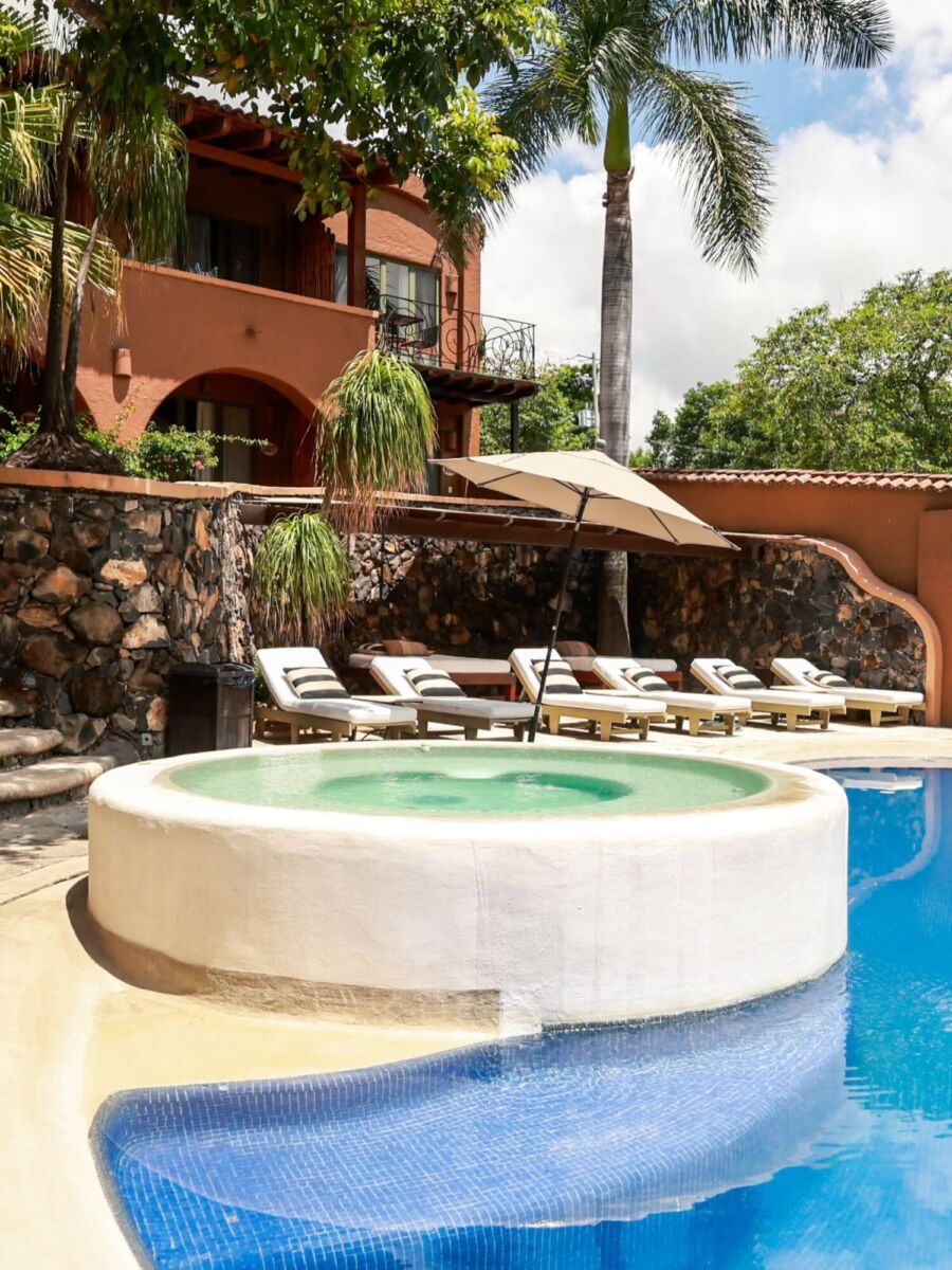 Piscina del Hostal de la Luz en Tepoztlán