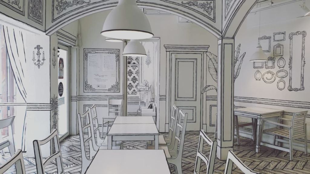 Existe una cafetería coreana bastante curiosa que parece un dibujo