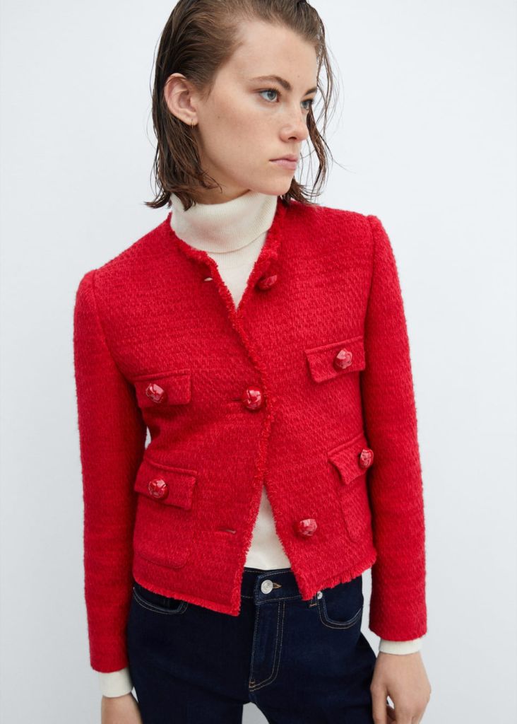 Moda otoño 2023 blazer rojo