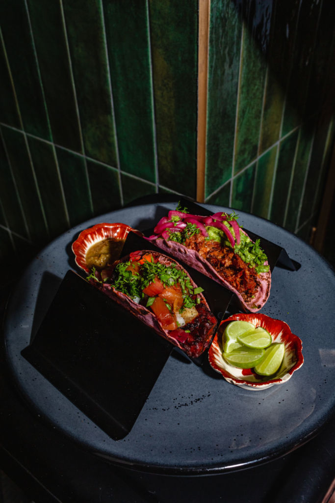 tacos vegetarianos en la roma