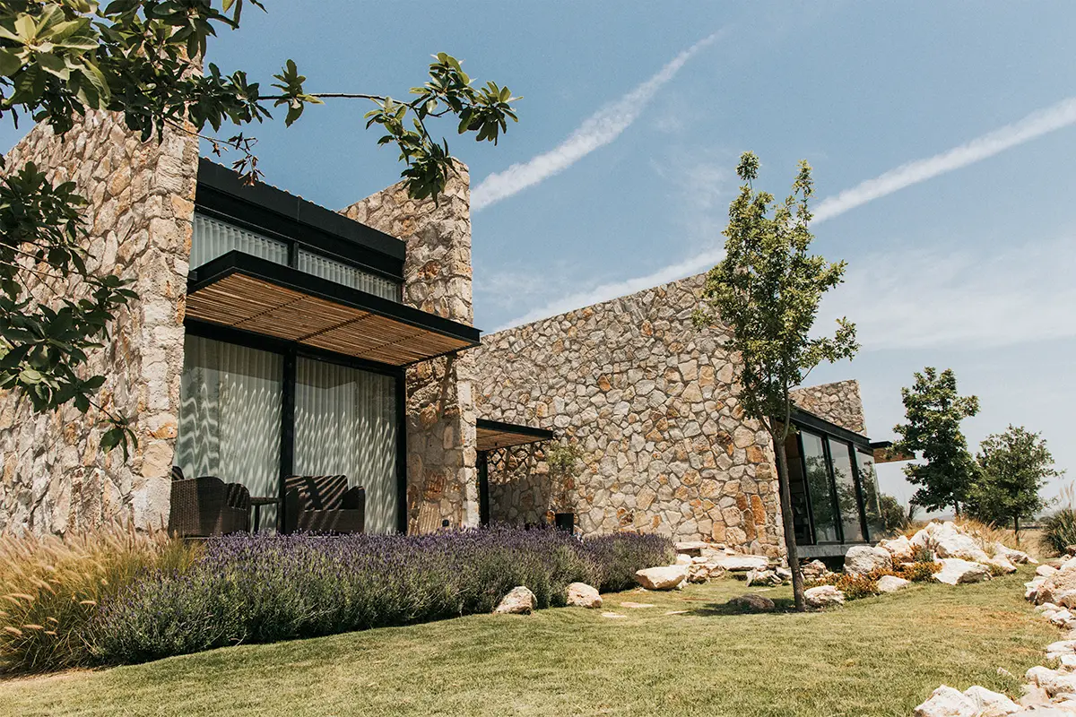 casas de campo en un viñedo