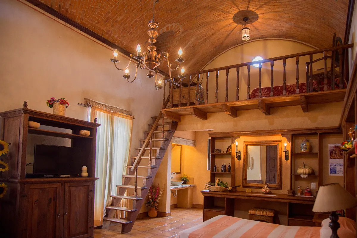interior de habitaciones de hotel en peña de bernal