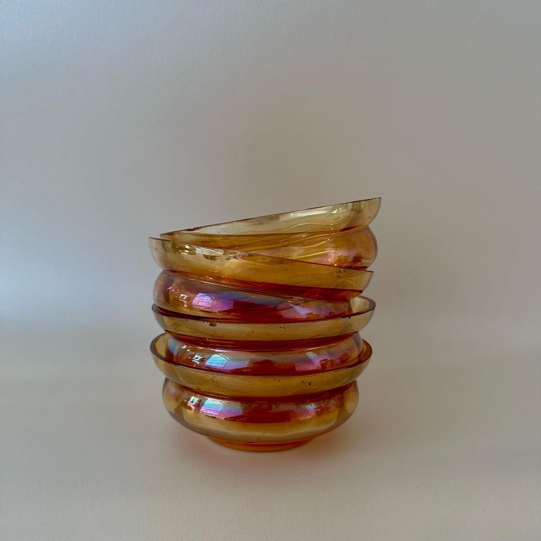 Tazones antiguos de cristal carnaval