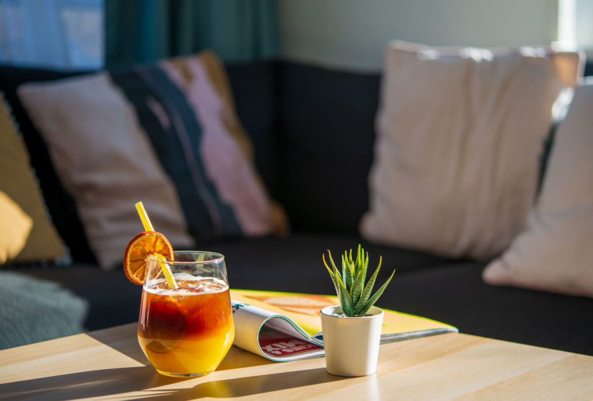 café con jugo de naranja