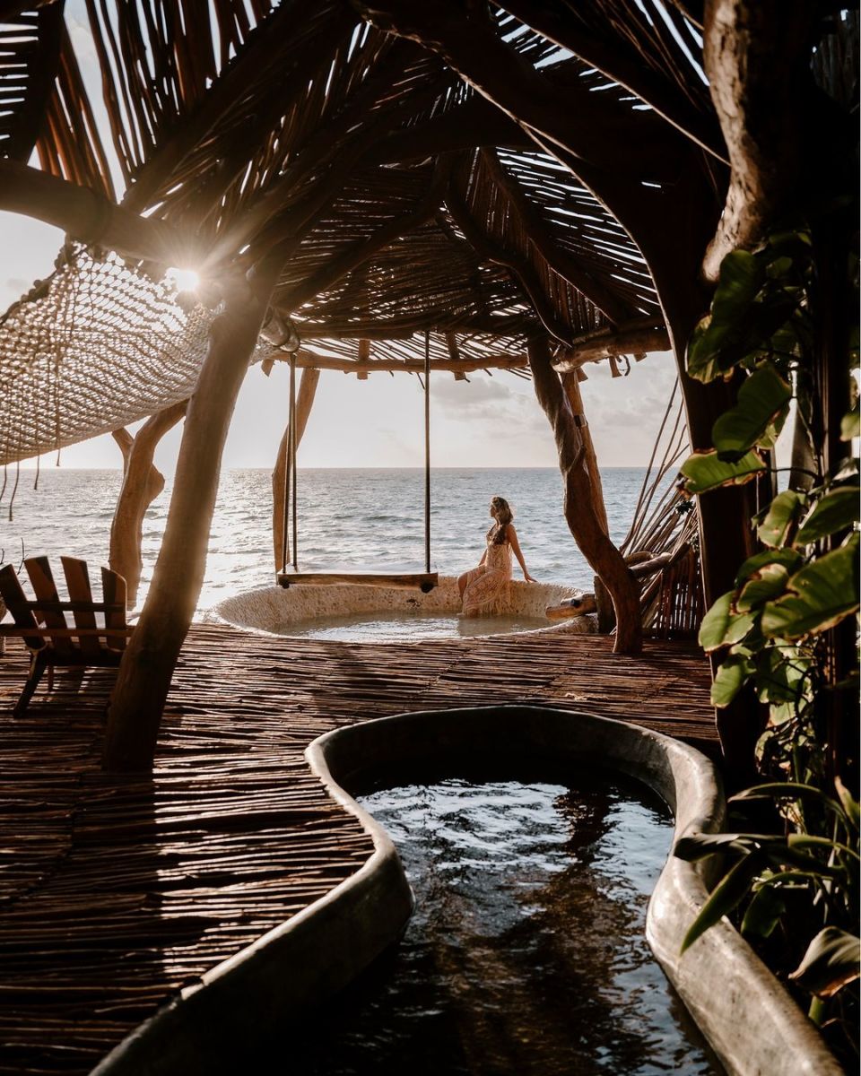 cabañas en medio del mar 