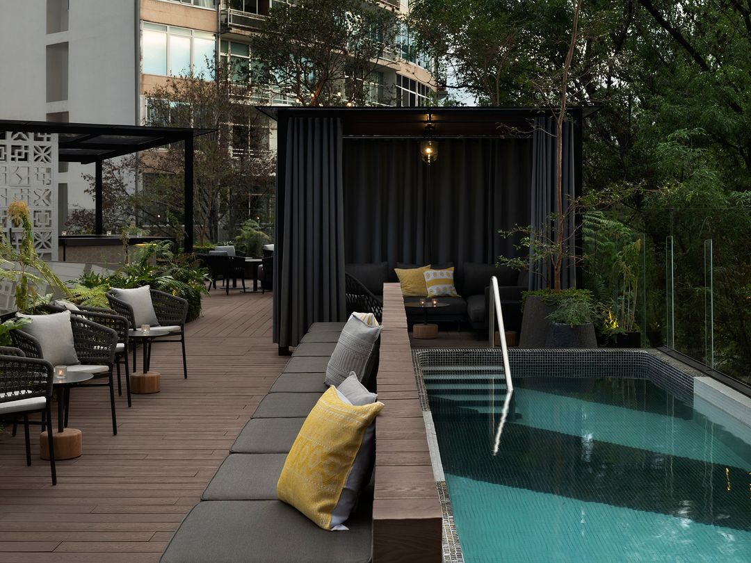 terraza con alberca en Polanco