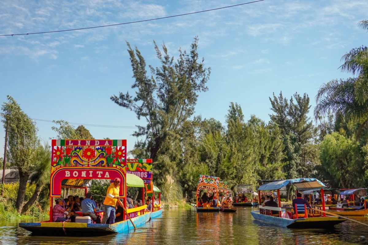 Trajineras en Xochimilco