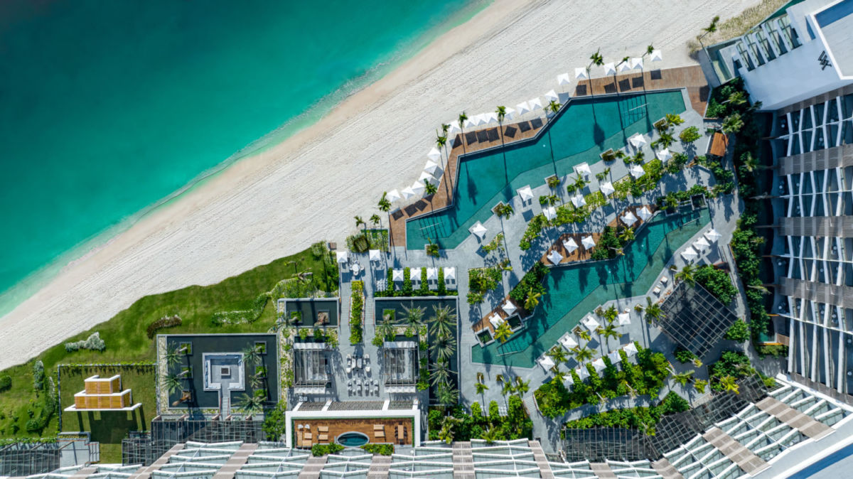Aerial view of the Waldorf Astoria Cancun