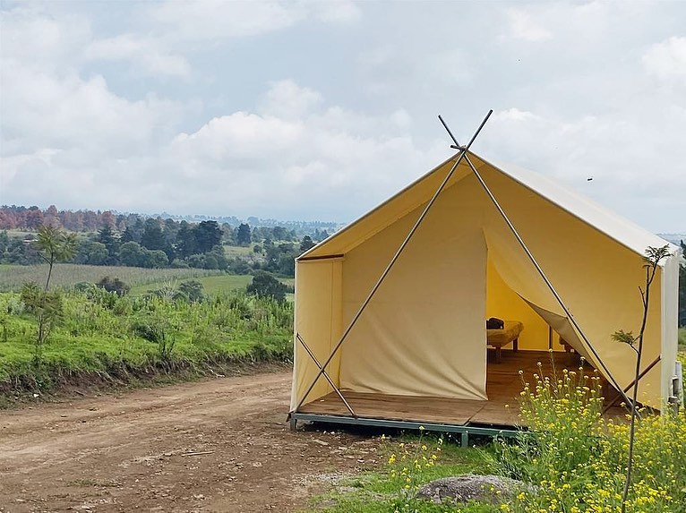 glamping en las faldas del volcán
