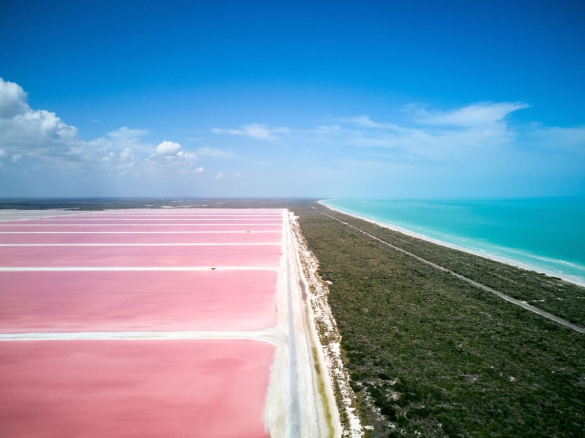 Playa rosa en Yucatán