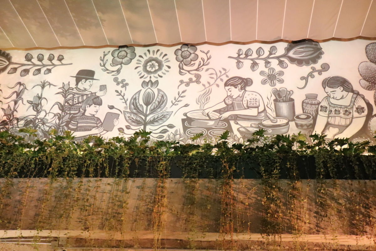mural en restaurante de alta cocina