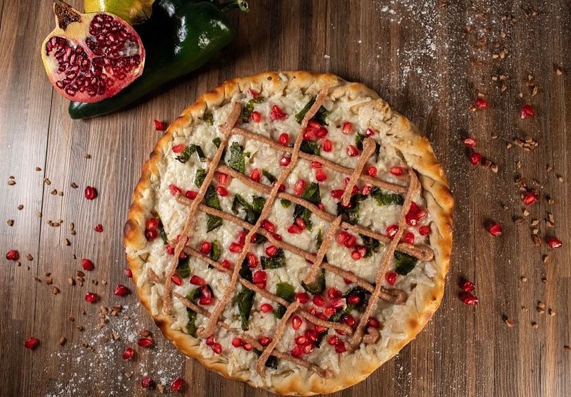 Pizza vegana de nogada