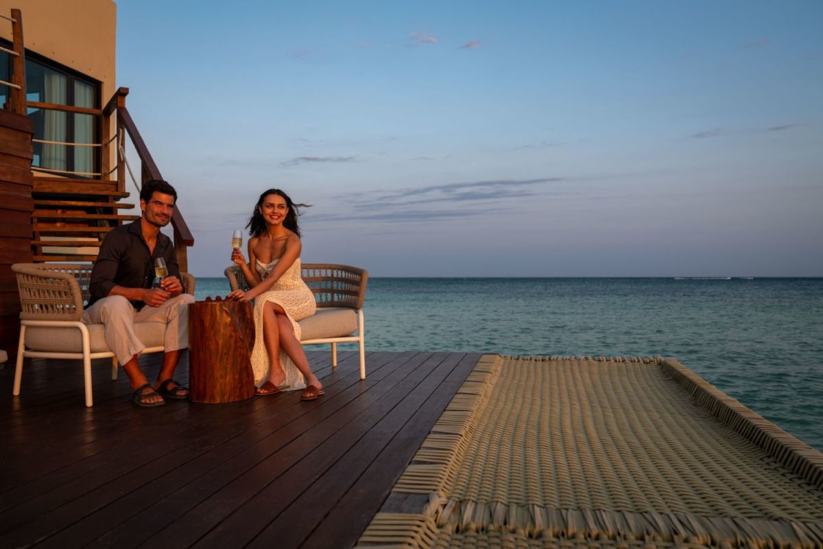 cena romántica en el mar
