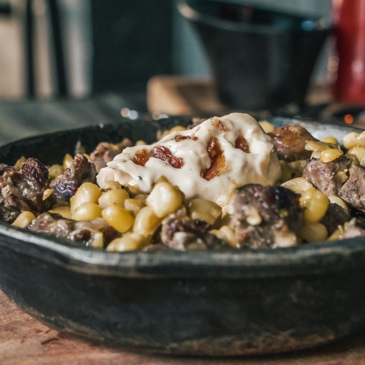 Esquites con rib eye CDMX 