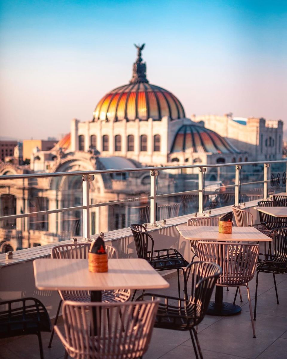 Terraza con vista a Bellas Artes