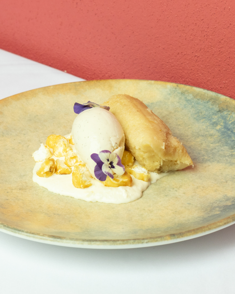 uchepo con palomitas de maíz del restaurante testal