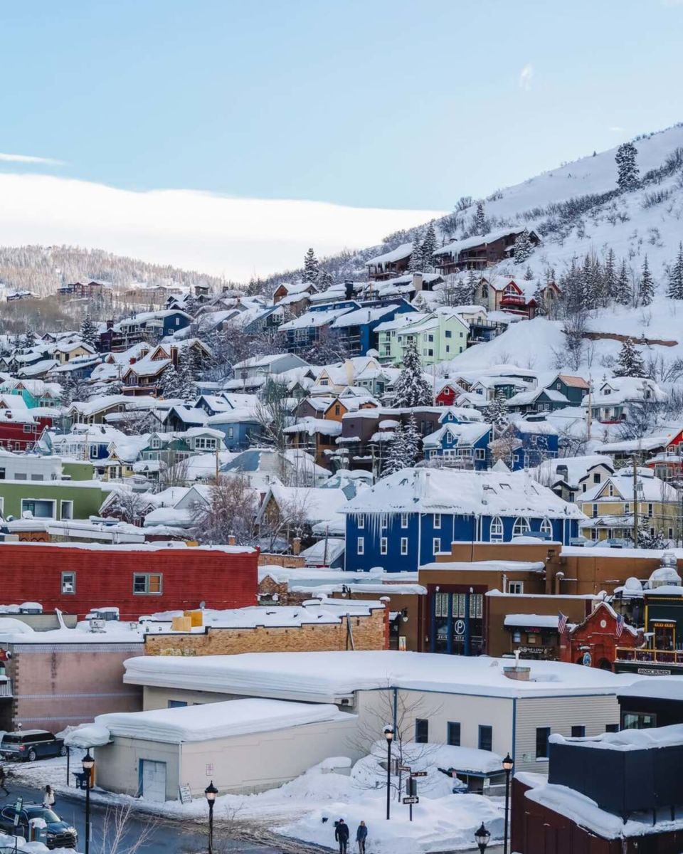 Historic Main Street en invierno, Park City. 