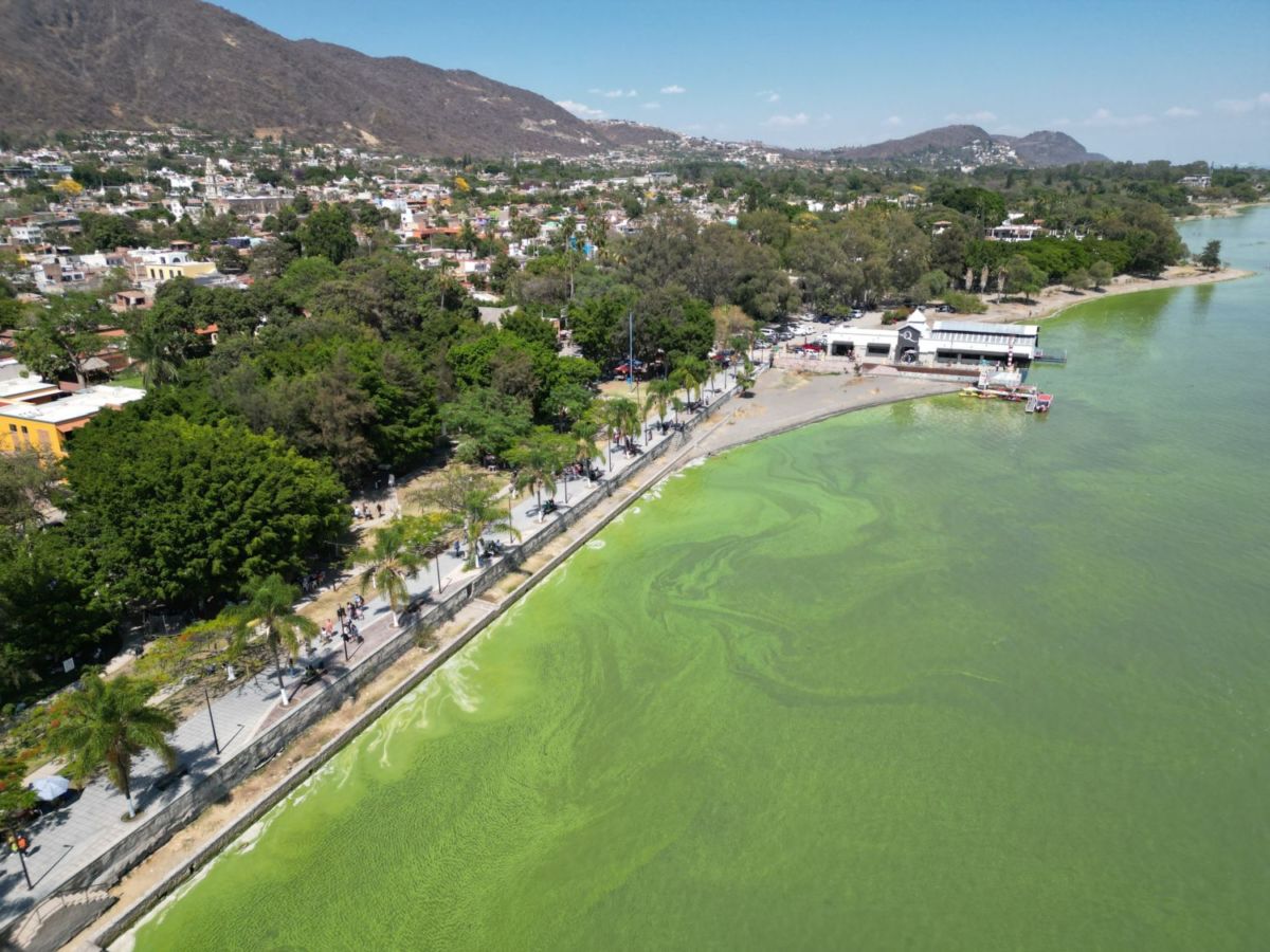 Vista aérea del Lago de Chapala en Ajijic.