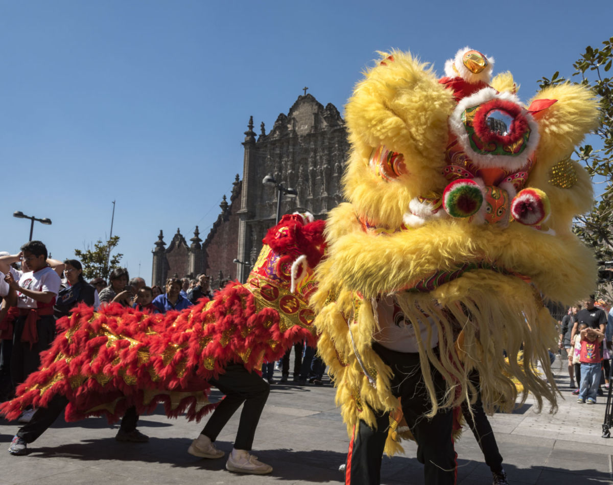 Danza del León y el Dragón para celebrar el Año Nuevo Chino en la CDMX