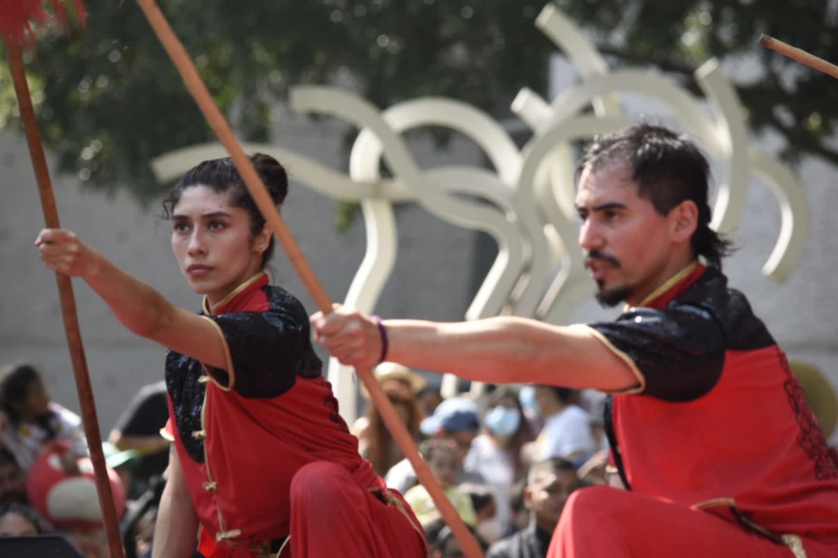 Demostración de artes marciales en el Cenart por el Año Nuevo Chino