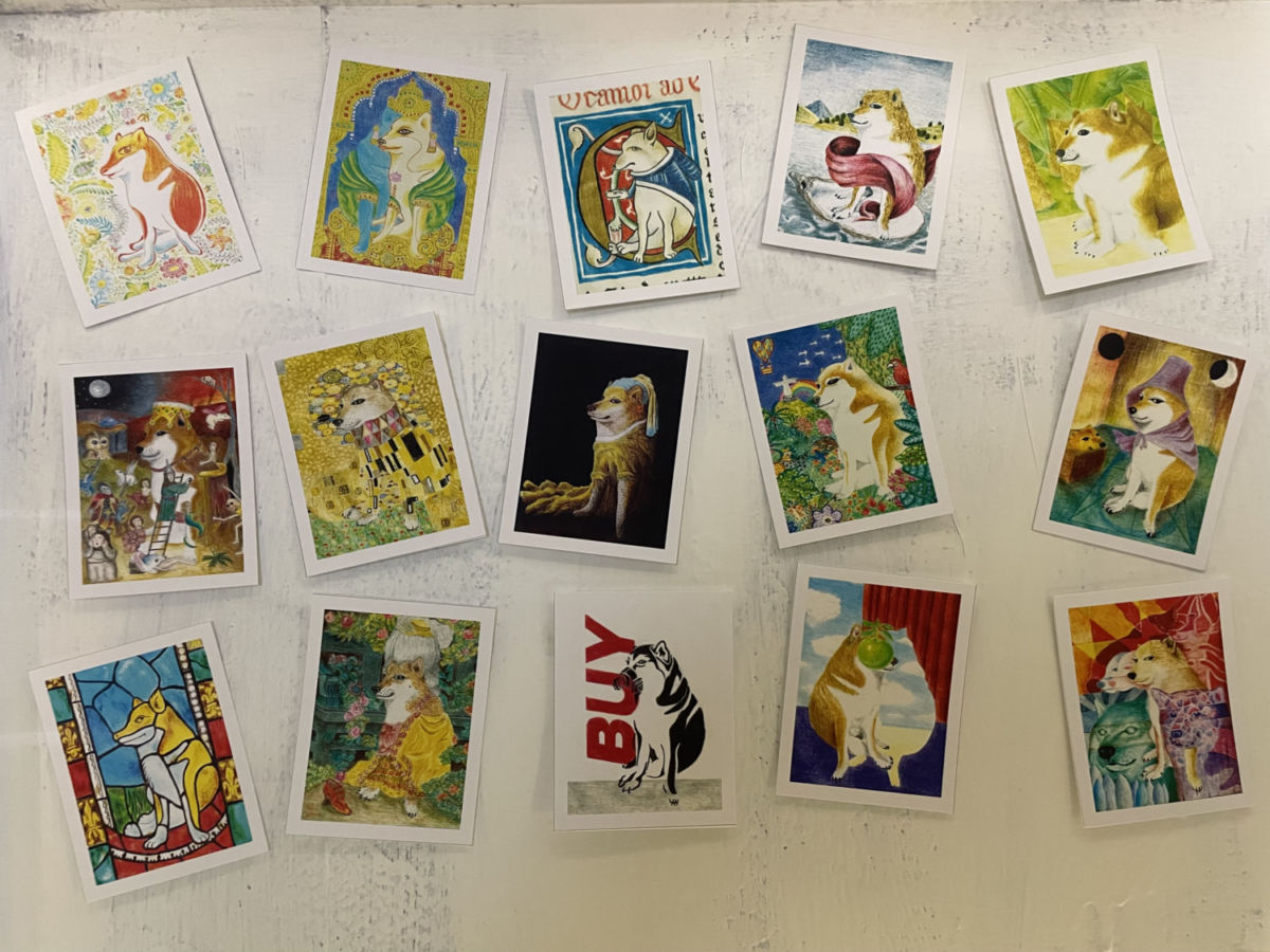 Stickers a la venta en el museo