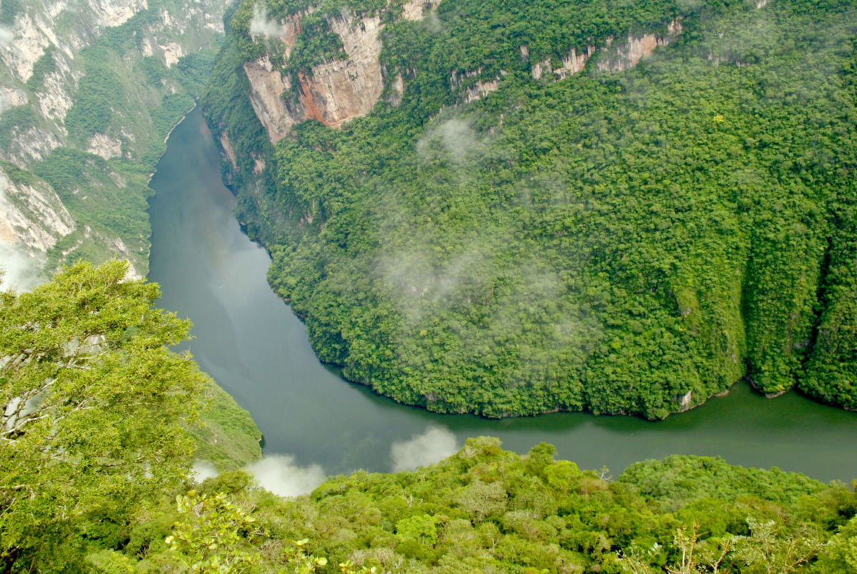 el embarcadero para navegar por el cañón del sumidero sale de Chiapa de Corzo.