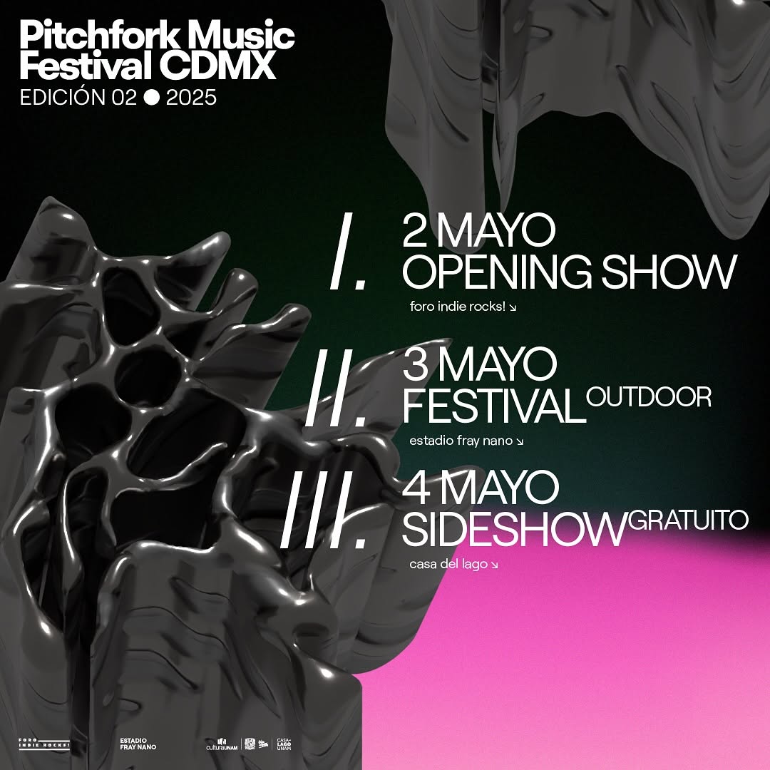 Flyer Festival de Música Pitchfork CDMX 2025