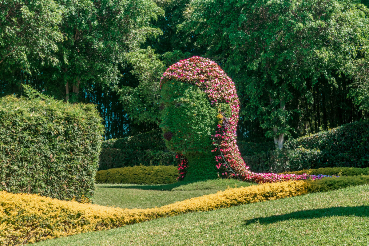 Escultura ‘Rostro humano’ en el Laberinto de los Sentidos