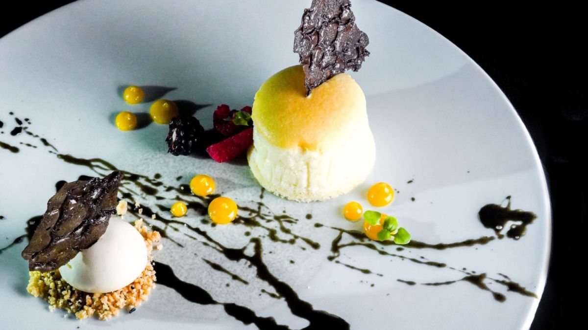 Postre cheesecake de yuzu