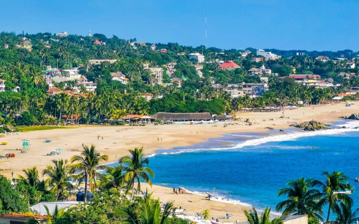 Playa Zicatela en Puerto Escondido, Oaxaca