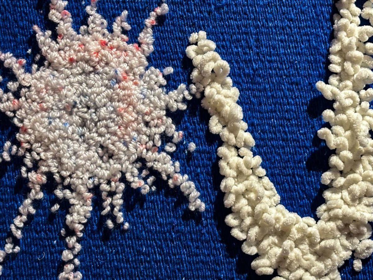 Detalle del trabajo de punch needle de la artista Marta Moreno