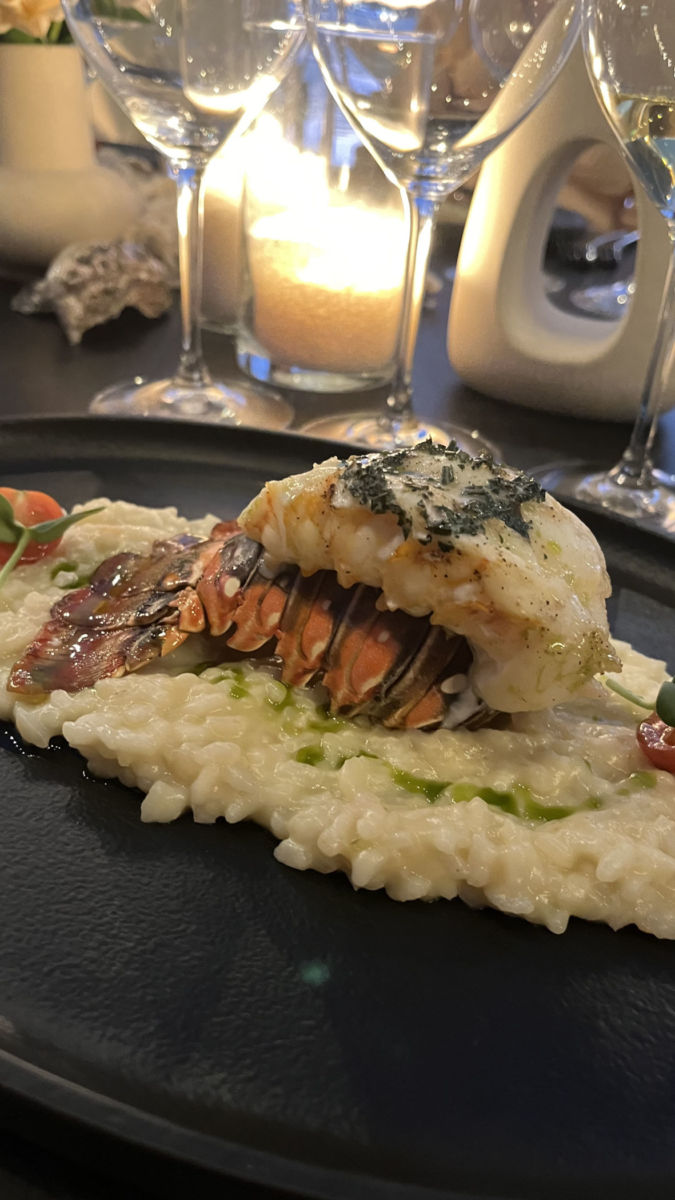 Risotto con salsa huancaína