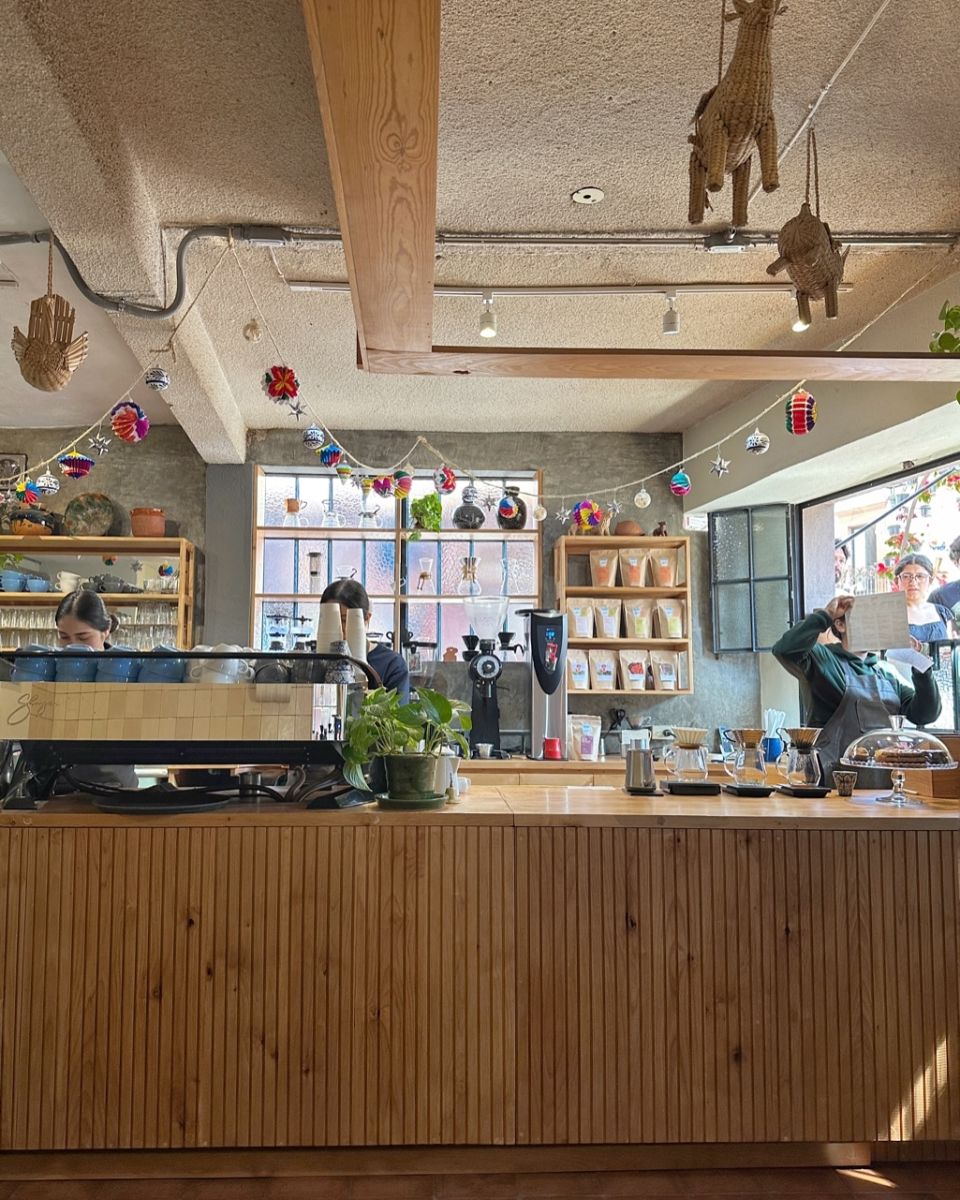 Barra de café en San Miguel de Allende. 