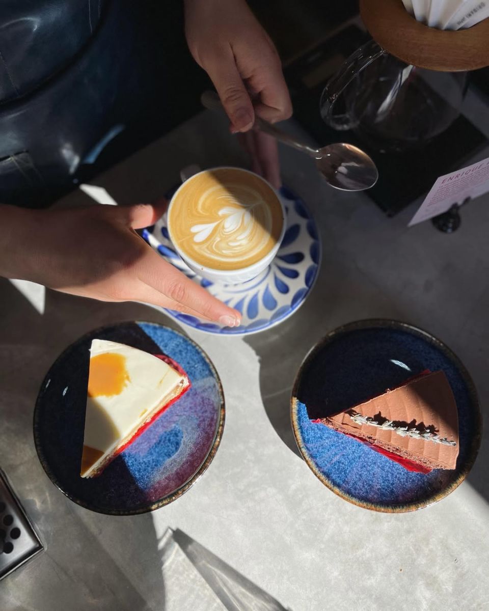 Repostería original en lavanda café, San Miguel de Allende. 