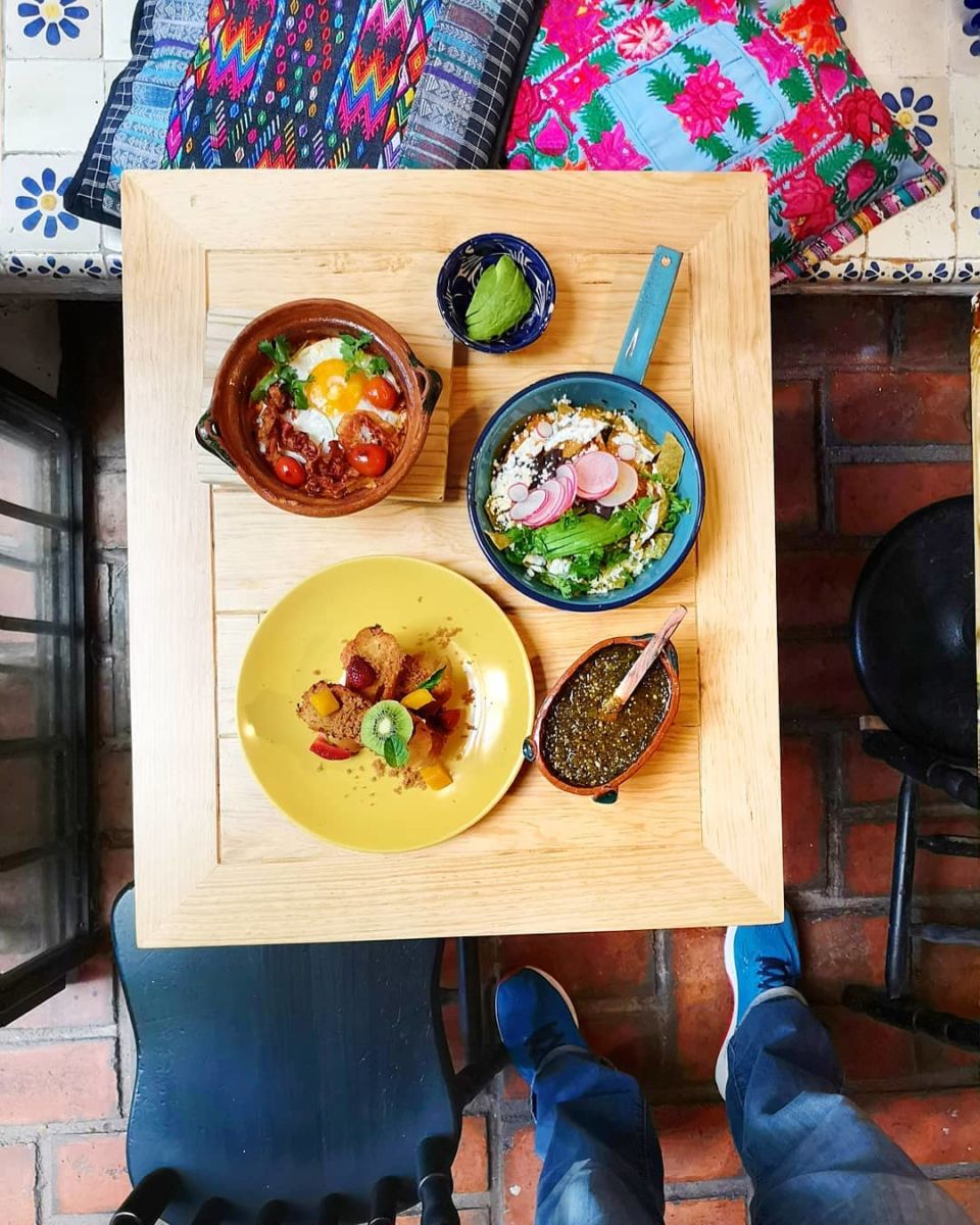 Desayuno en Lavanda Café San Miguel de Allende. 
