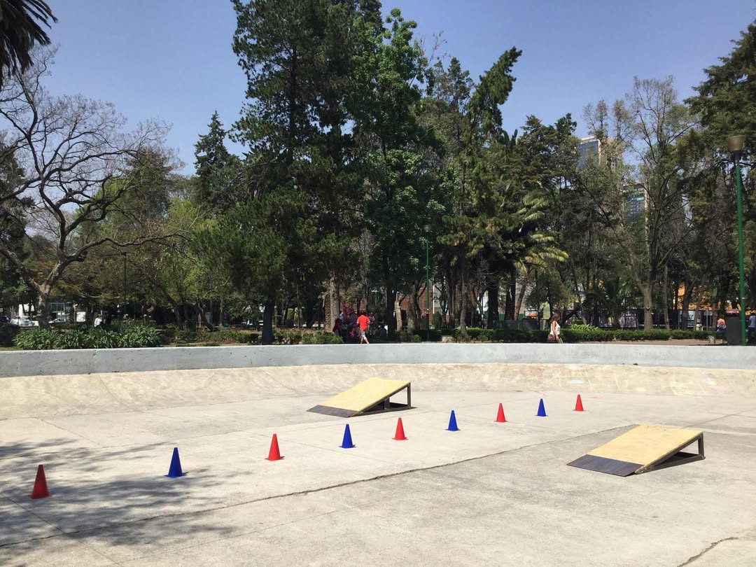 Pista de patinaje en el Parque América en Polanco 