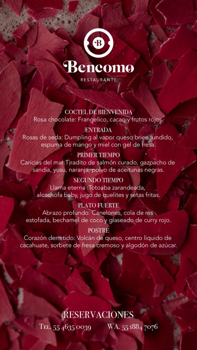 Bencomo también n os sorprende con un menú de San Valentín perfecto para una cena romántica