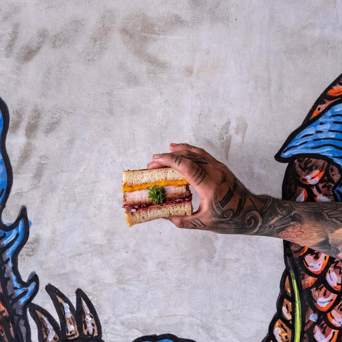 Sando por Mestixa, restaurante en el pueblo de Tulum. 