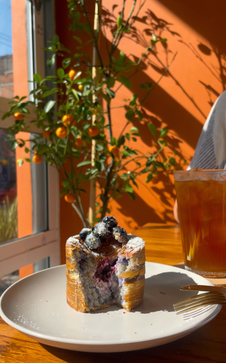 Maceta laminada de Blueberry con queso ricotta