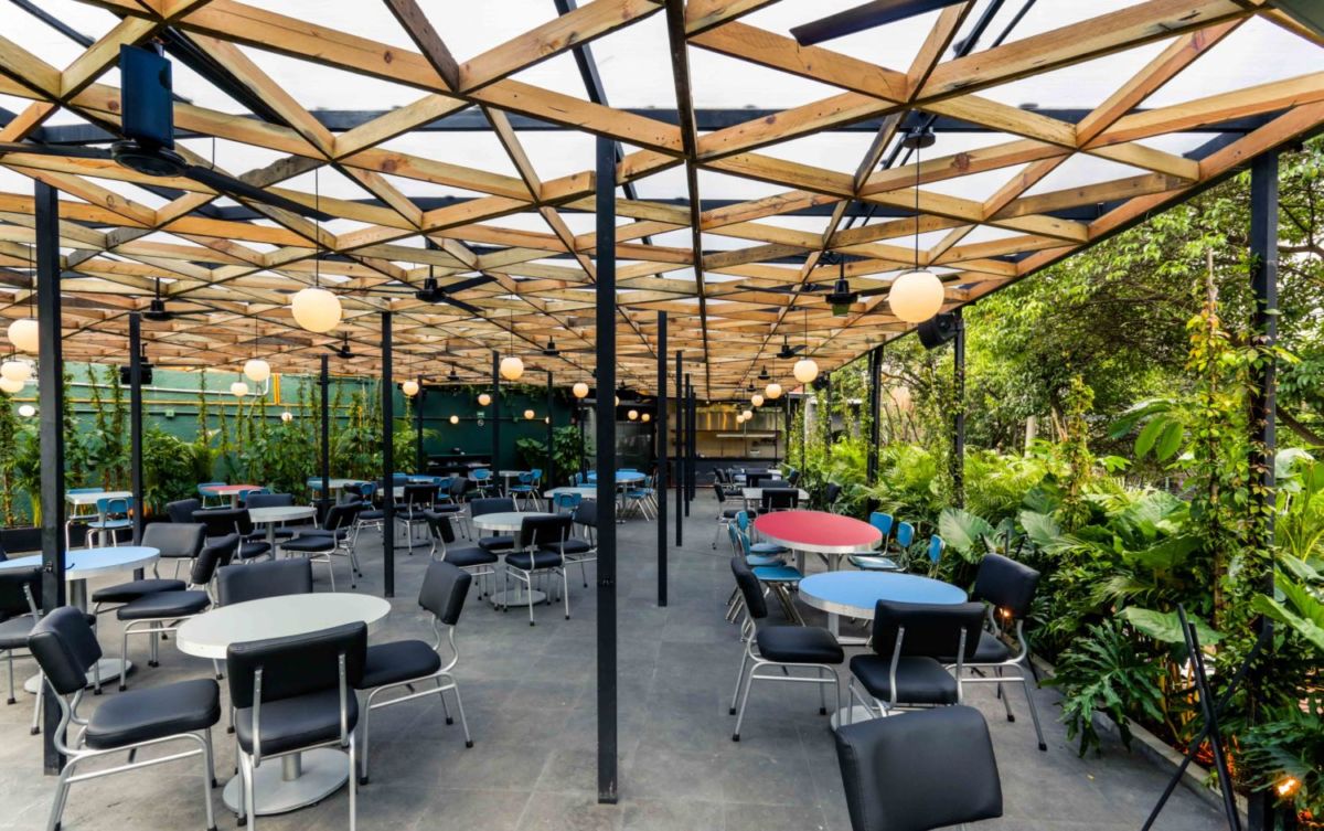 Terraza de outline, restaurante en la colonia Roma.