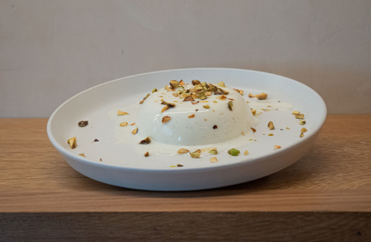 panna cotta de caredamomo verde