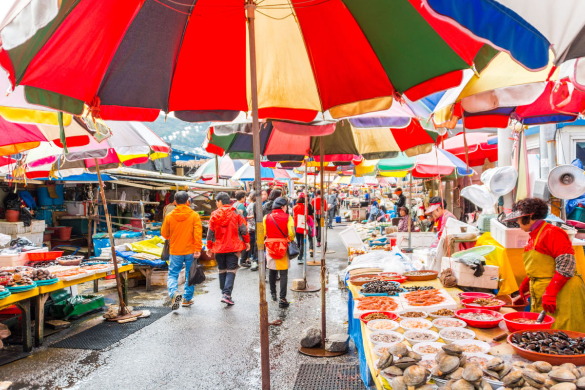 Mercado de pescado en Busan