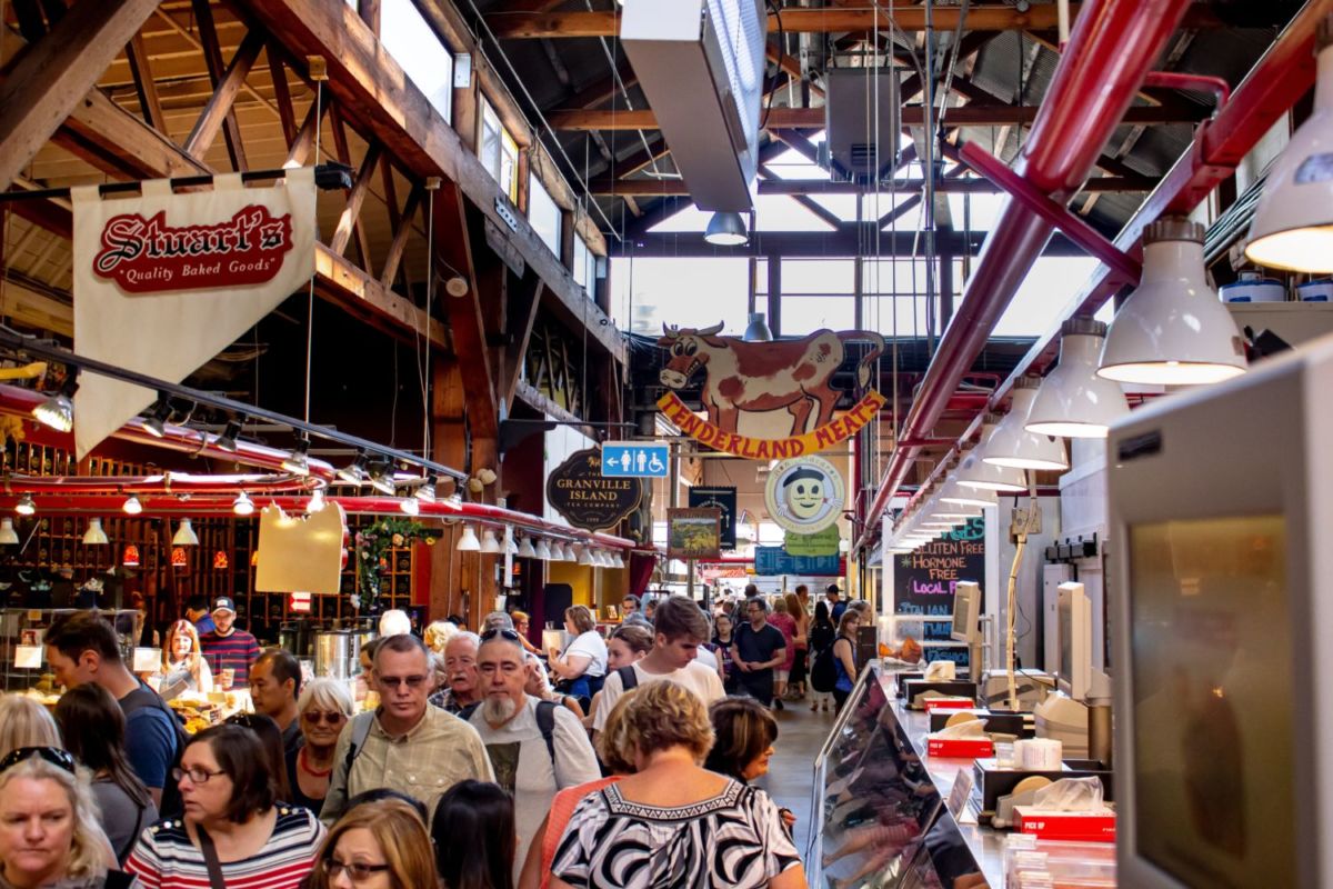 Un mercado gastronómico en Vancouver