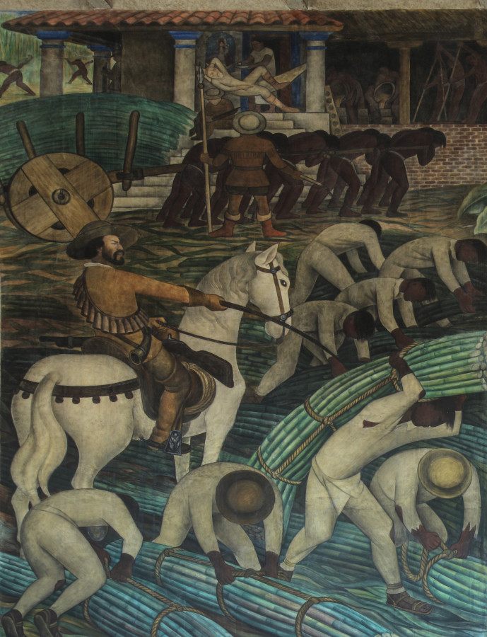 Diego Rivera pintó mural ‘Historia del estado de Morelos, Conquista y Revolución’ que se ubica en el Palacio de Cortés