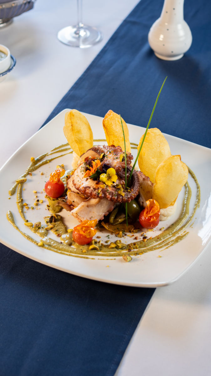 Pulpo con pipián en Hacienda de los Morales 