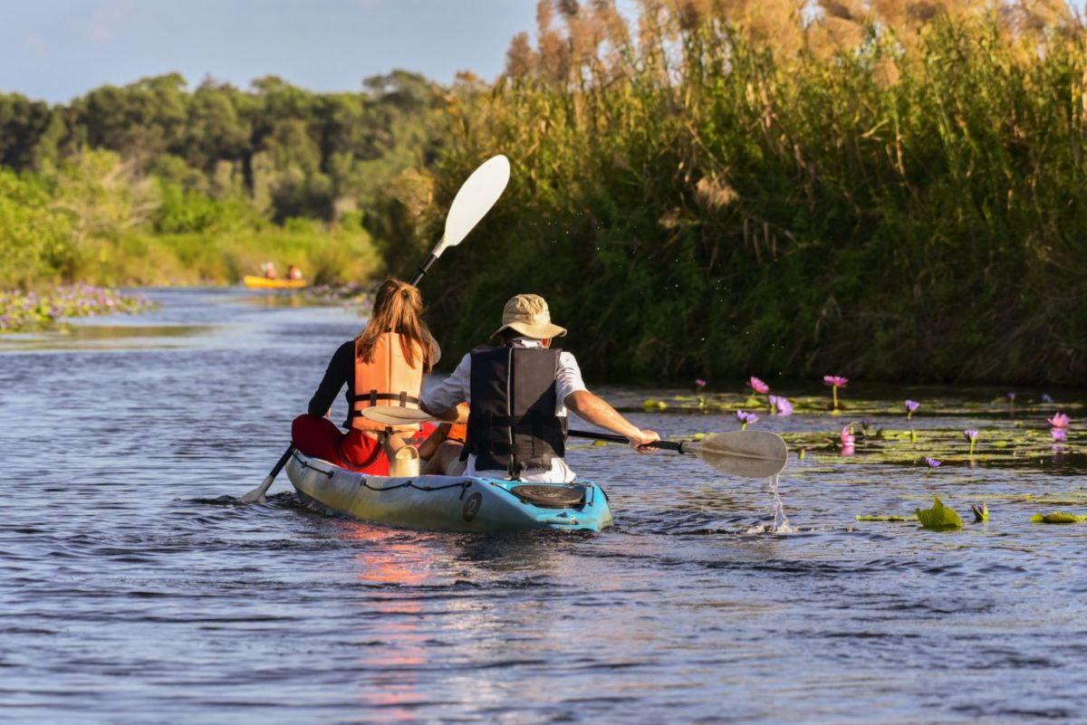 En la laguna de Santa Maria del Oro puedes practicar kayak, snorkel y buceo 