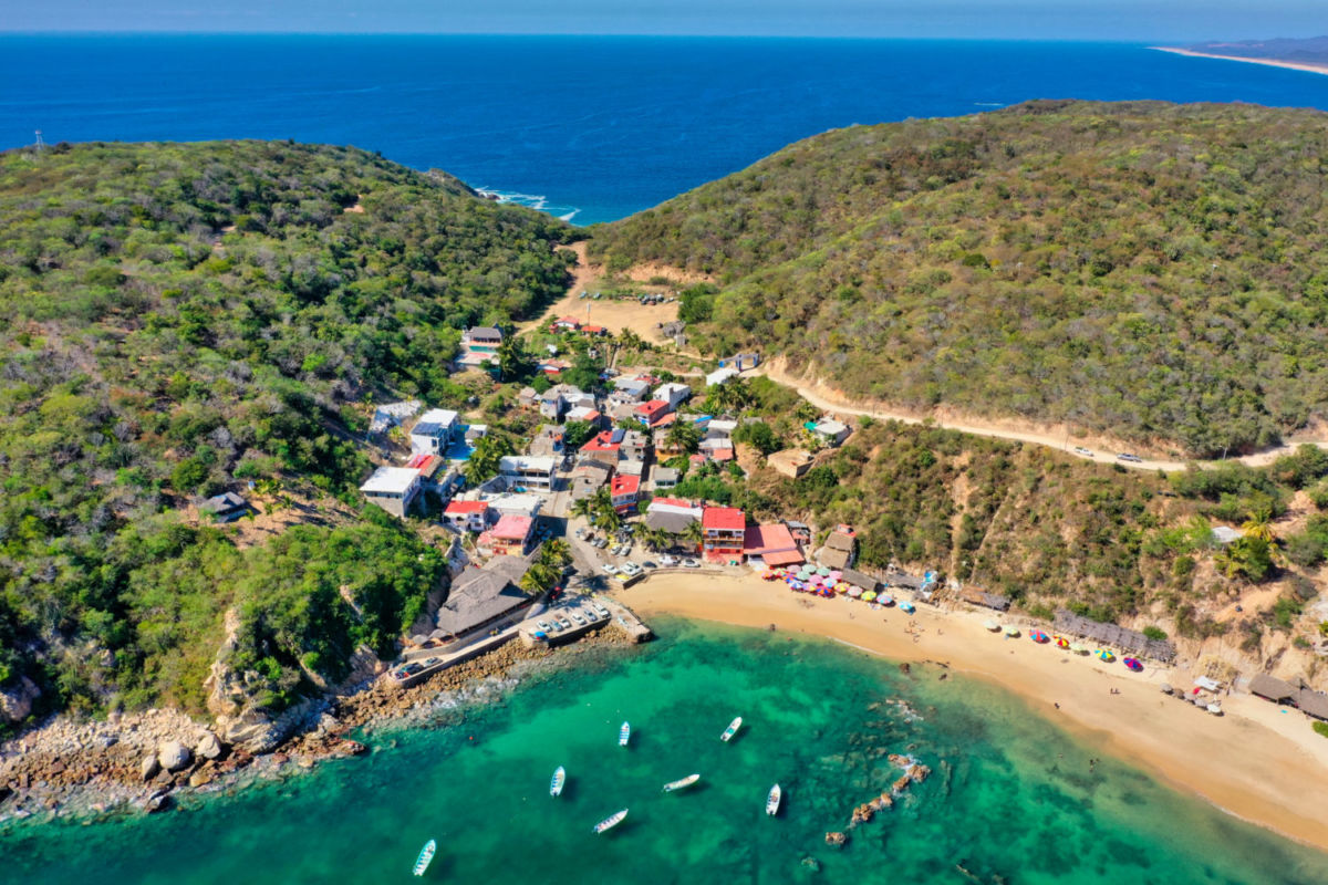 Vista aérea de la Playa Tehuamixtle 
