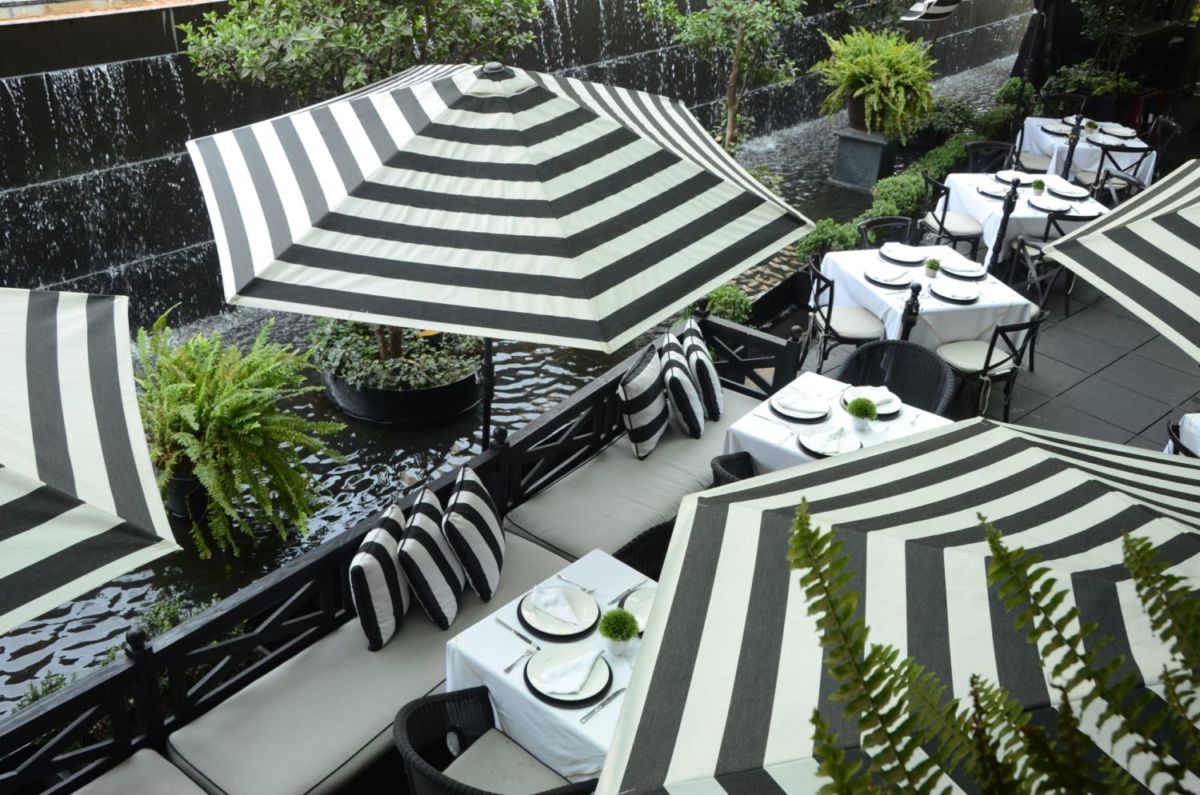 Terraza del restaurante Prendes en Polanco