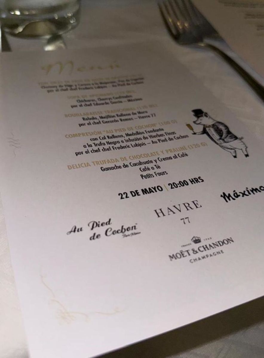 Menú especial por 25 aniversario de Au Pied de Cochon, México. 