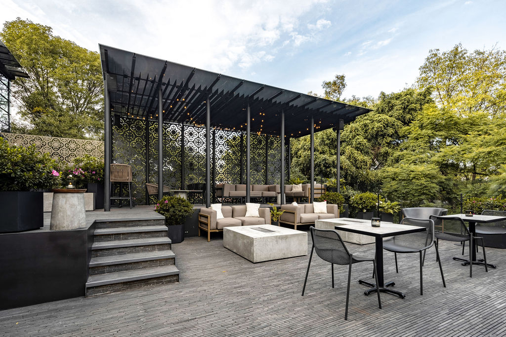 Terraza del Brick Hotel en la CDMX